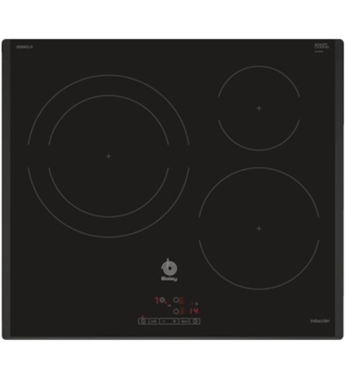 Balay 3EB965LR placa inducción sin marco de acero inoxidable 60cm Negro