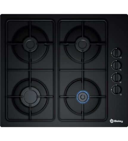 Balay 3ETG464MB Placa de gas 60 cm Cristal templado Negro con 4 quemadores