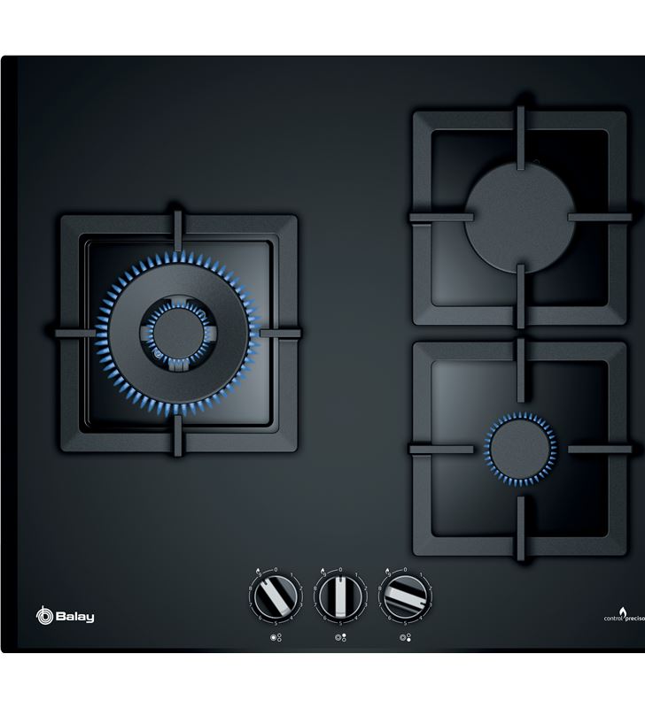 Balay 3ETG663HN placa de gas de 60cm cristal templado negro Balay 3ETG663HN placa de gas de 60cm cristal templado negro