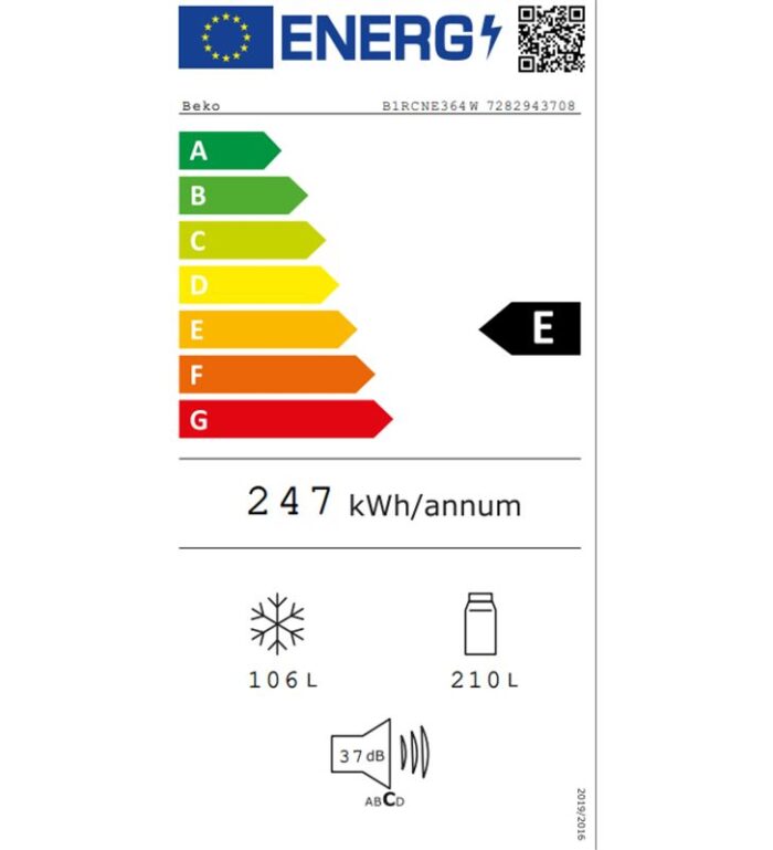 Beko B1RCNE364W frigorífico beyond combi neo frost pro e 186.5cmx 59.5x66.3cm e