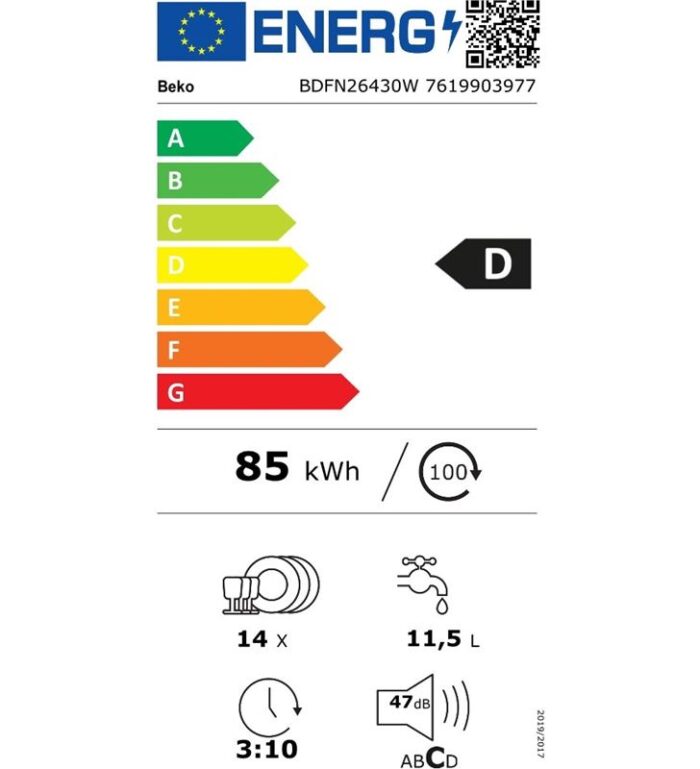 Beko BDFN26430W lavavajillas de libre instalacion (6p 14s) 60cm d