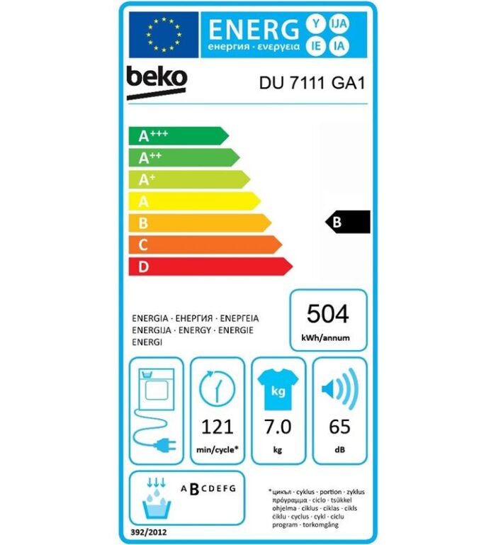 Beko DU 7111 GA1 secadora carga frontal de condensación 7kg clase b libre instalación