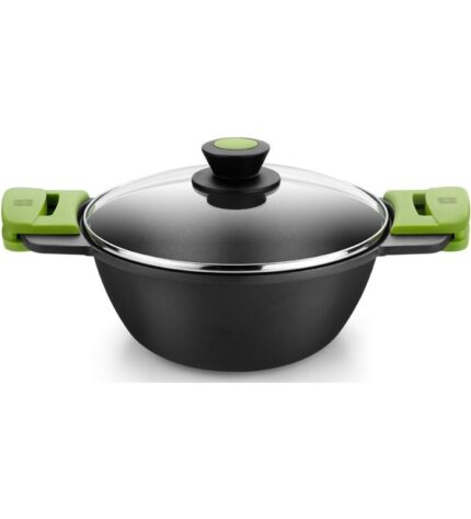 Bra A402028 - cacerola cóncava 28cm ollaconcava28 c/tapa de cristal prior ..