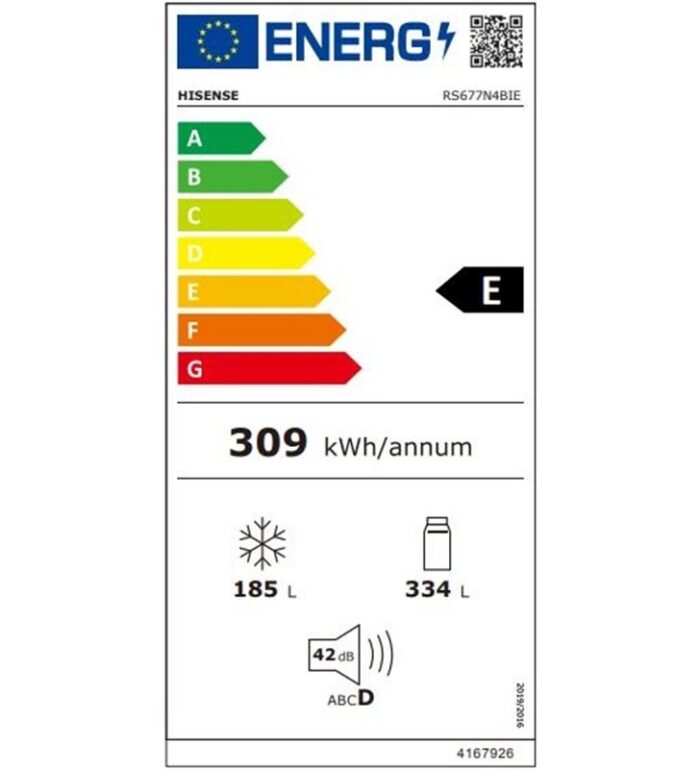Hisense RS677N4BIE frigorifico americano total nofrost inox e 178.6cm