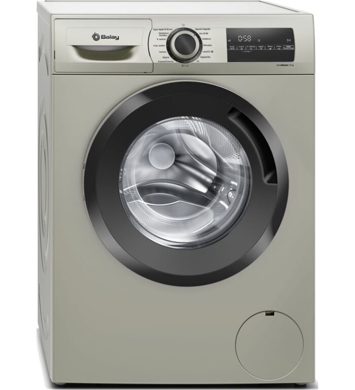 Lavadora Balay 3TS984XE carga frontal 8kg 1200rpm clase c acero mate