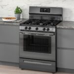 MOTSVARIG Horno+estufa de gas - negro acero inoxidable