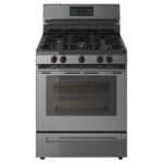 MOTSVARIG Horno+estufa de gas - negro acero inoxidable