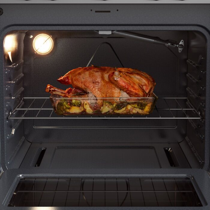 MOTSVARIG Horno+estufa de gas - negro acero inoxidable