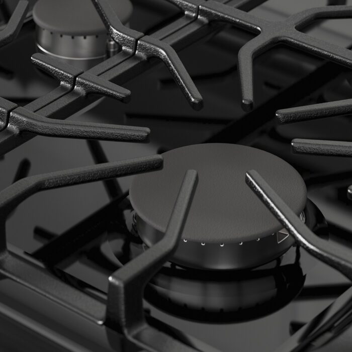 MOTSVARIG Horno+estufa de gas - negro acero inoxidable