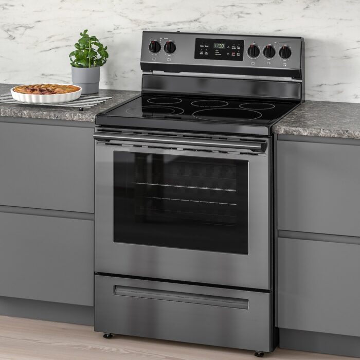 MOTSVARIG Horno+estufa vitrocerámica - negro acero inoxidable