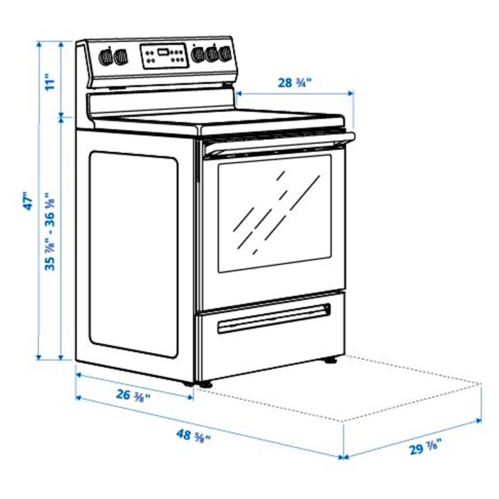 MOTSVARIG Horno+estufa vitrocerámica - negro acero inoxidable
