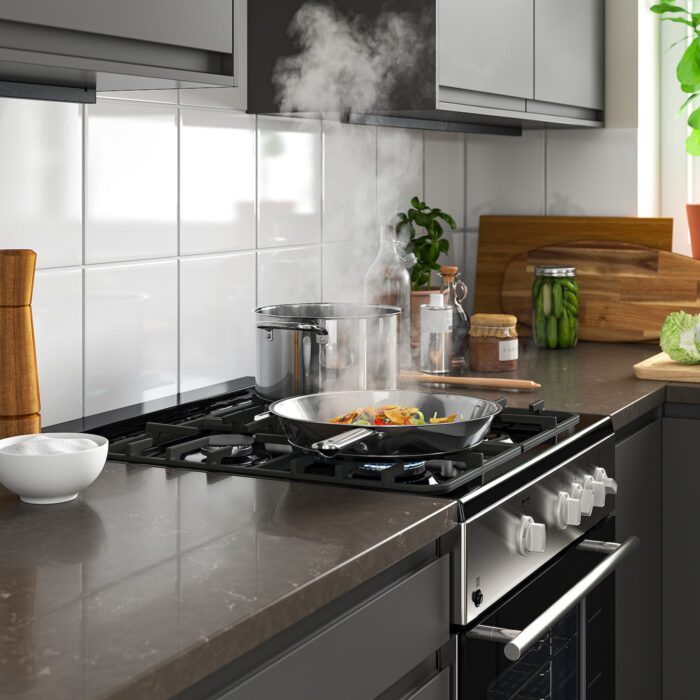 ÖRMINGE Horno+estufa de gas - acero inoxidable 24 "