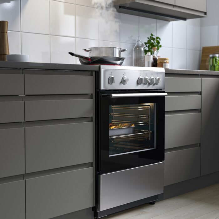 ÖRMINGE Horno+estufa vitrocerámica - acero inoxidable 24 "